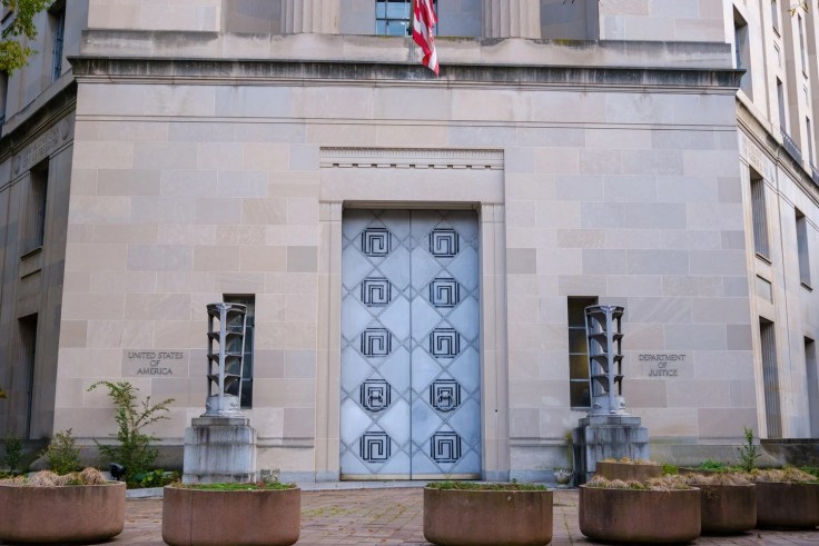 The front of a courthouse