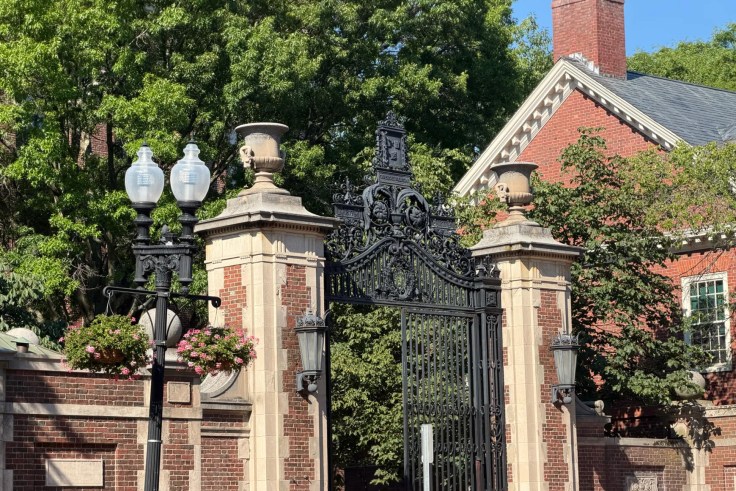 A gate going into Harvard Yard