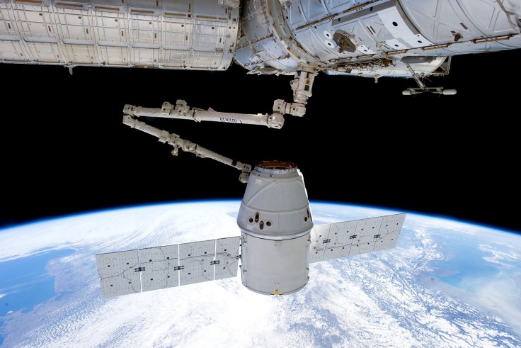 A satellite being deployed in space