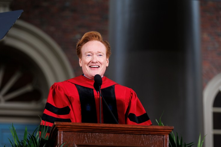 Conan O'Brien at the Commencement podium