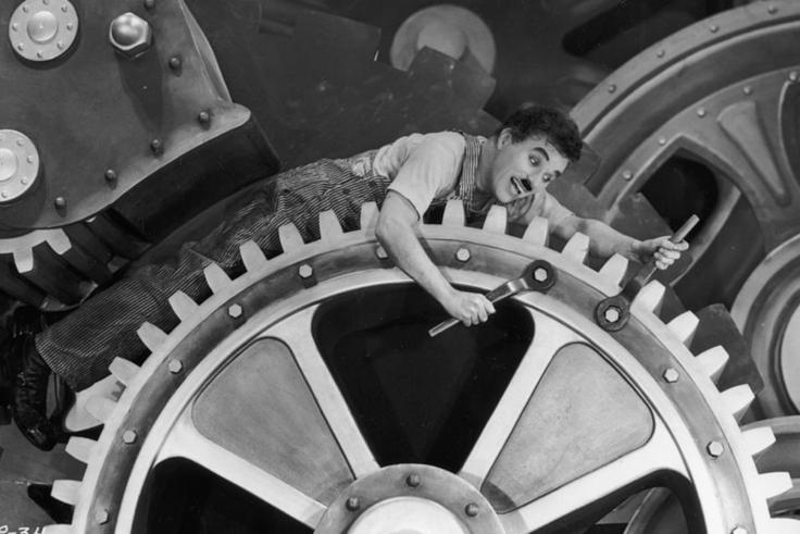 Charlie Chaplin in some gears